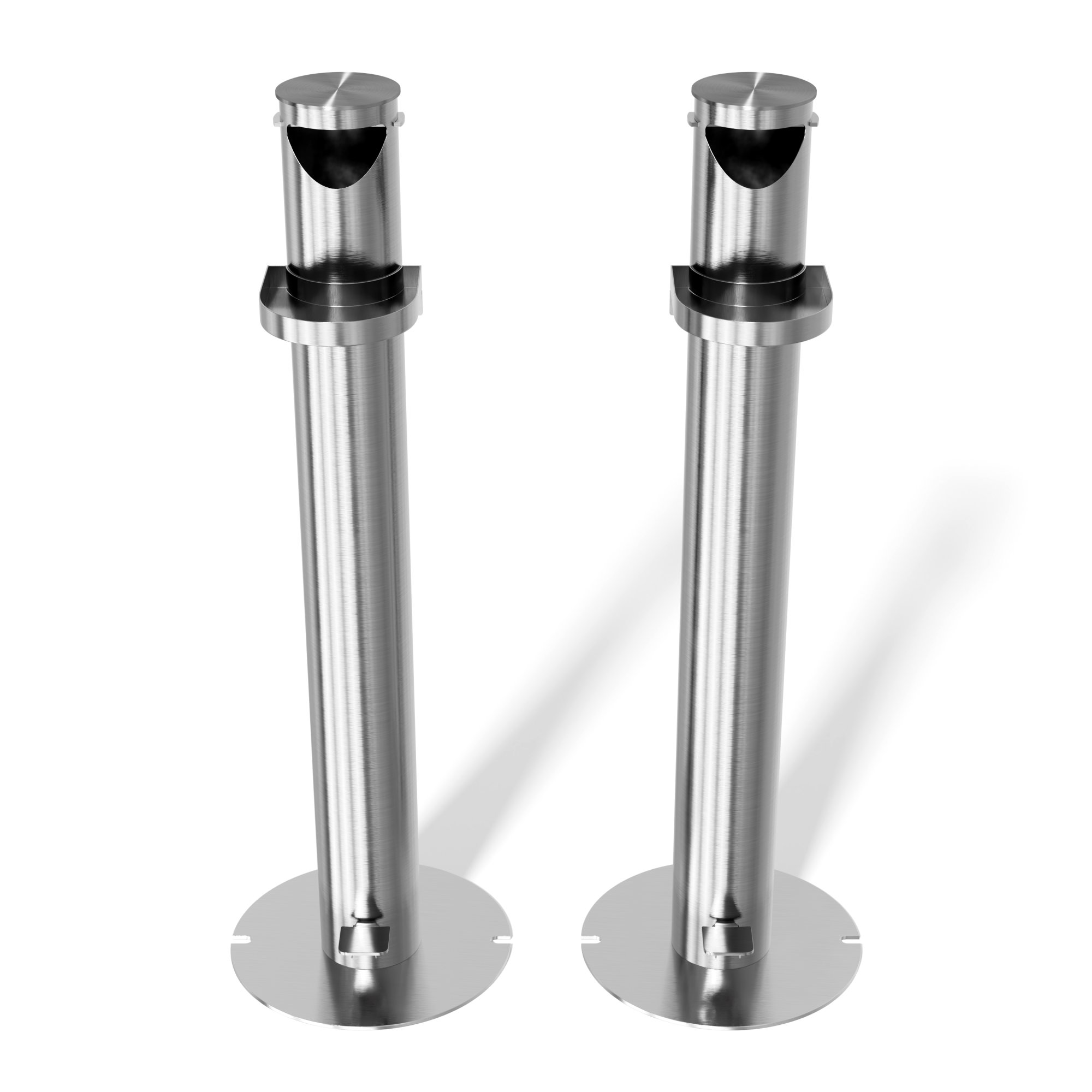 Ronde support pur distributeur de désinfectant pour les mains avec pédale de commande - acier inoxydable - 2-Pack – Image 17