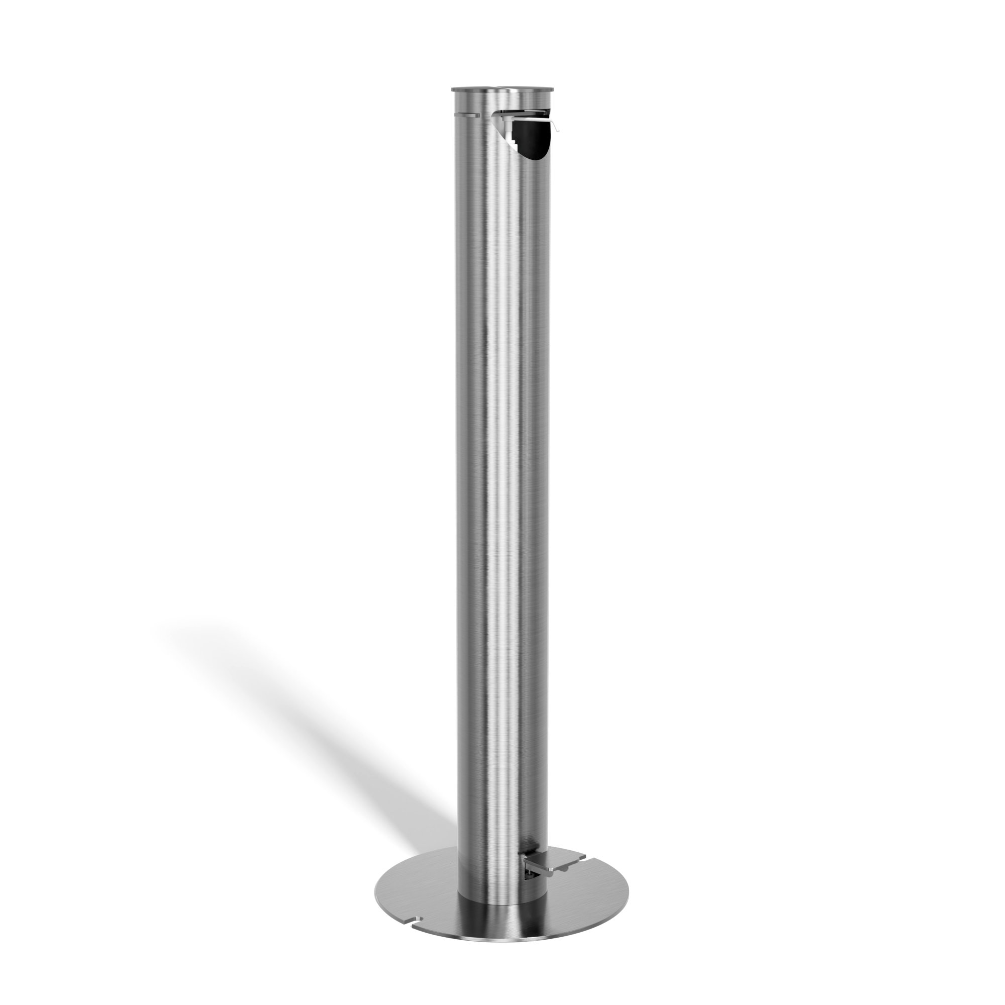 Ronde support pur distributeur de désinfectant pour les mains avec pédale de commande - acier inoxydable - 2-Pack – Image 14