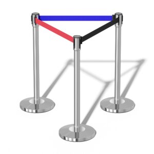 Stainless steel stanchion with Retractable belt - Cone/Goblet - 2-Pack