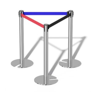 Stainless steel stanchion with Retractable belt - Stackable/Straight - 2-Pack
