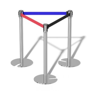 Stainless steel stanchion with Retractable belt - Stackable/Goblet - 2-Pack