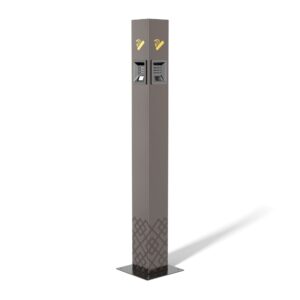 Modern floor standing outdoor ashtray - Brown